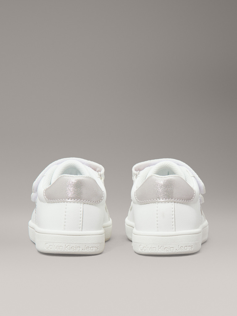 White Low Cut Velcro Sneaker  Girls