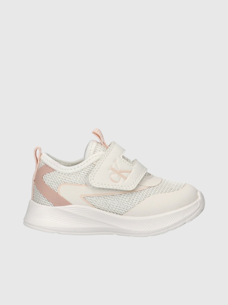 White Low Cut Velcro Sneaker  Girls
