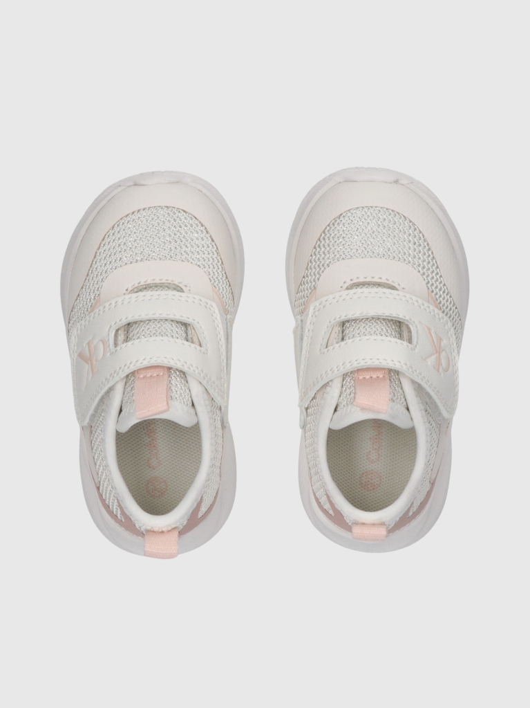 White Low Cut Velcro Sneaker  Girls
