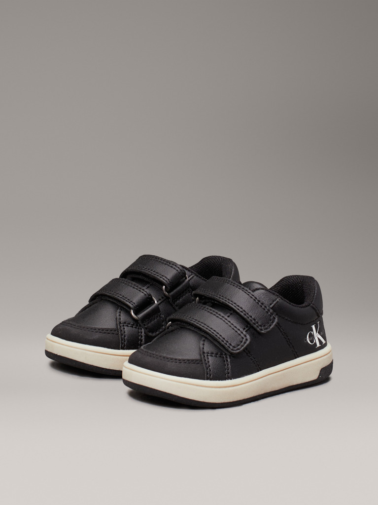 Black Low Cut Velcro Sneaker  Kids Unisex