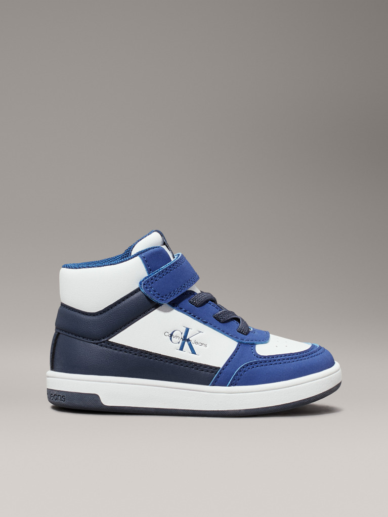 Μπλε Παιδικά Ψηλά Sneakers Με Κορδόνια Και Velcro  Παιδικό Unisex
