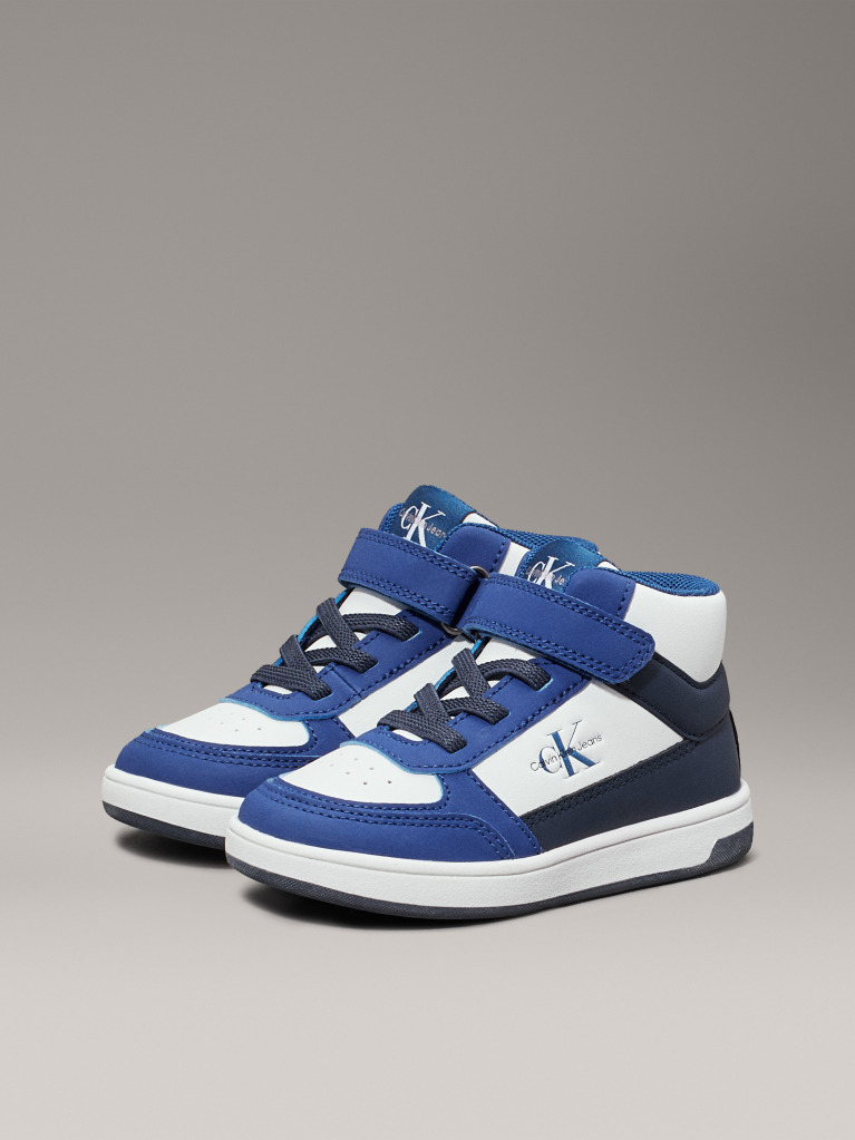 Μπλε Παιδικά Ψηλά Sneakers Με Κορδόνια Και Velcro  Παιδικό Unisex