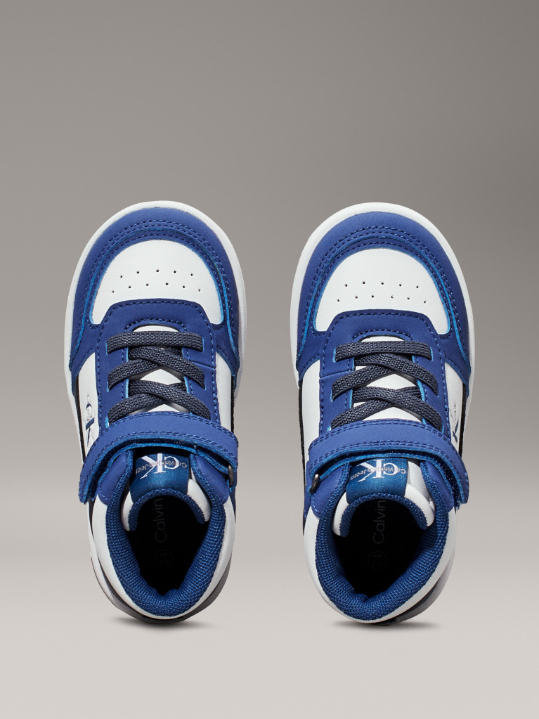 Μπλε Παιδικά Ψηλά Sneakers Με Κορδόνια Και Velcro  Παιδικό Unisex