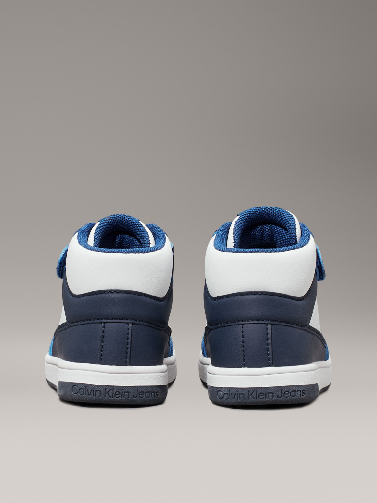 Μπλε Παιδικά Ψηλά Sneakers Με Κορδόνια Και Velcro  Παιδικό Unisex