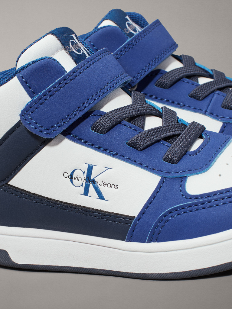 Μπλε Παιδικά Ψηλά Sneakers Με Κορδόνια Και Velcro  Παιδικό Unisex
