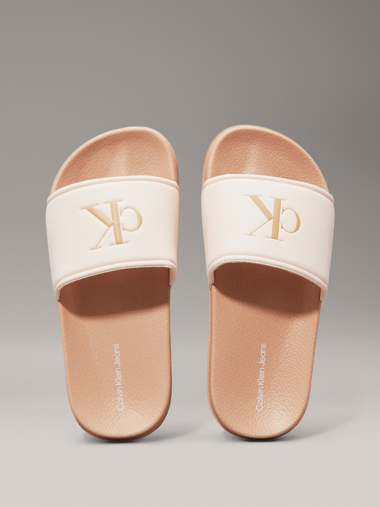 Pink Logo Print Pool Slide  Girls
