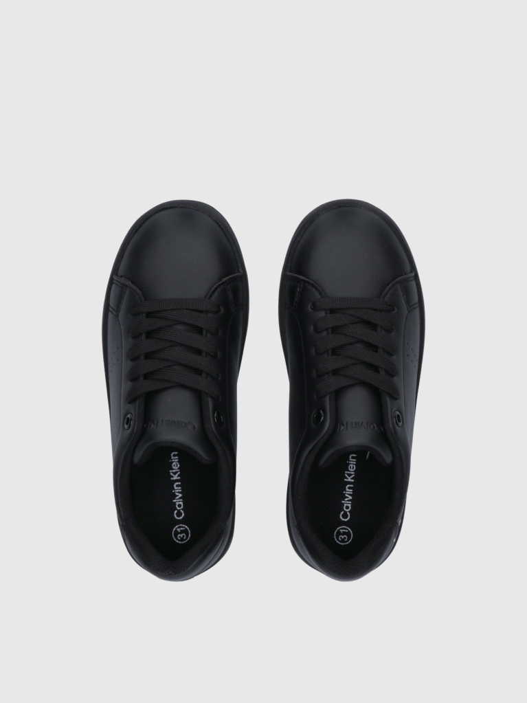Black Low Cut Lace-Up Sneaker  Kids Unisex