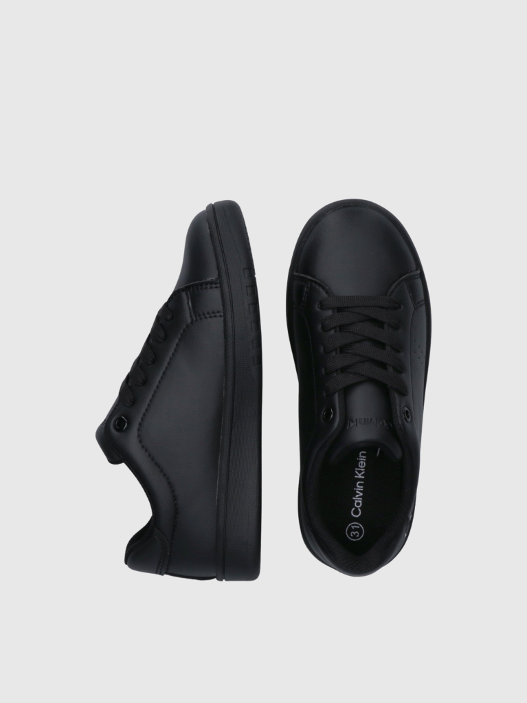 Black Low Cut Lace-Up Sneaker  Kids Unisex