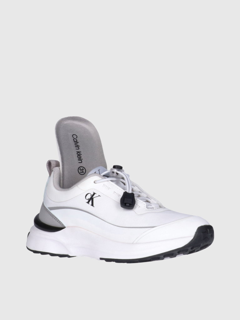 White Low Cut Lace-Up Sneaker  Kids Unisex