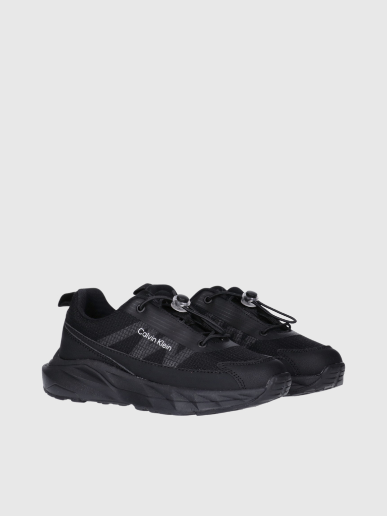 Black Low Cut Lace-Up Sneakers  Kids Unisex