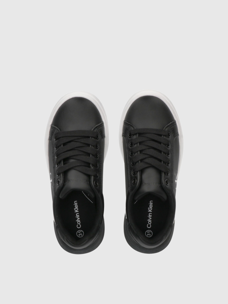 Black Kids Low Cut Lace-Up Sneakers  Kids Unisex