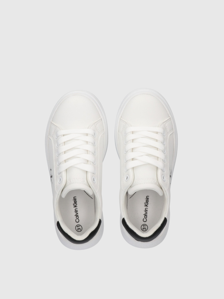 White Kids Low Cut Lace-Up Sneakers  Kids Unisex