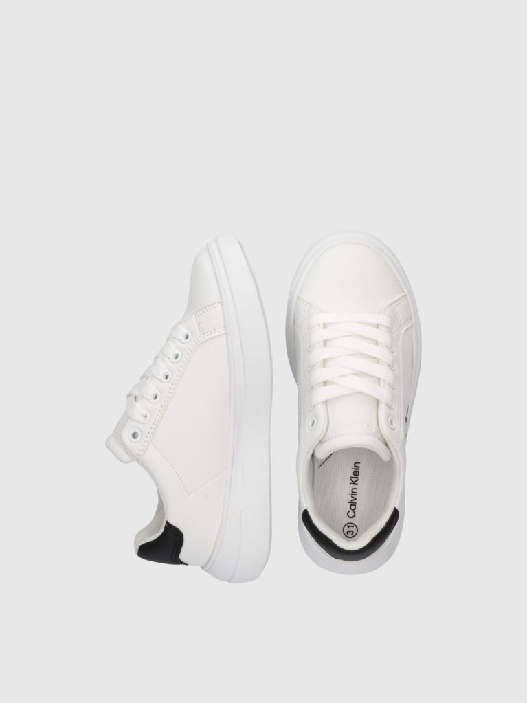 White Kids Low Cut Lace-Up Sneakers  Kids Unisex