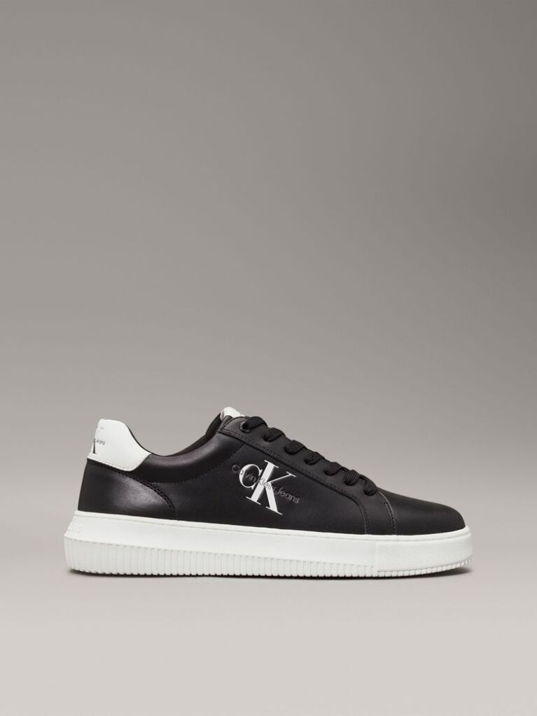 Μαύρο Δερμάτινα Chunky Sneakers  Άνδρας