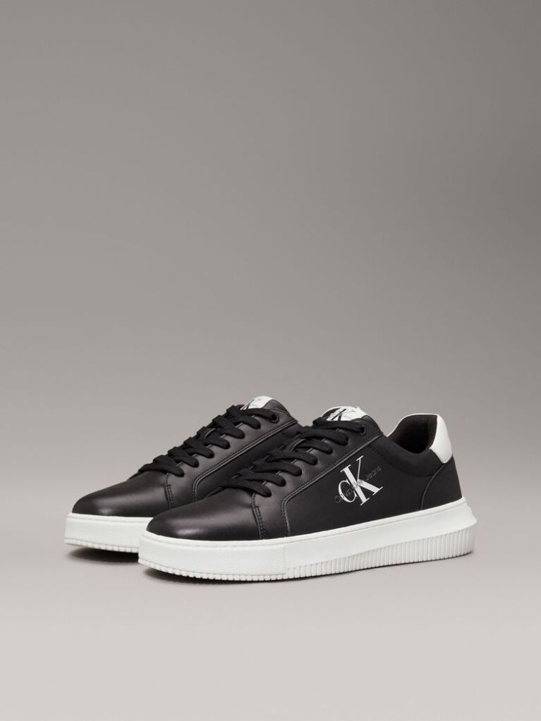 Μαύρο Δερμάτινα Chunky Sneakers  Άνδρας