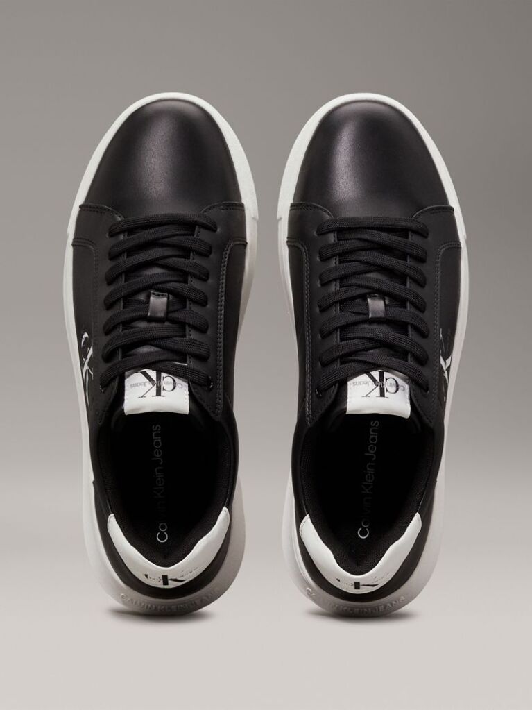 Μαύρο Δερμάτινα Chunky Sneakers  Άνδρας
