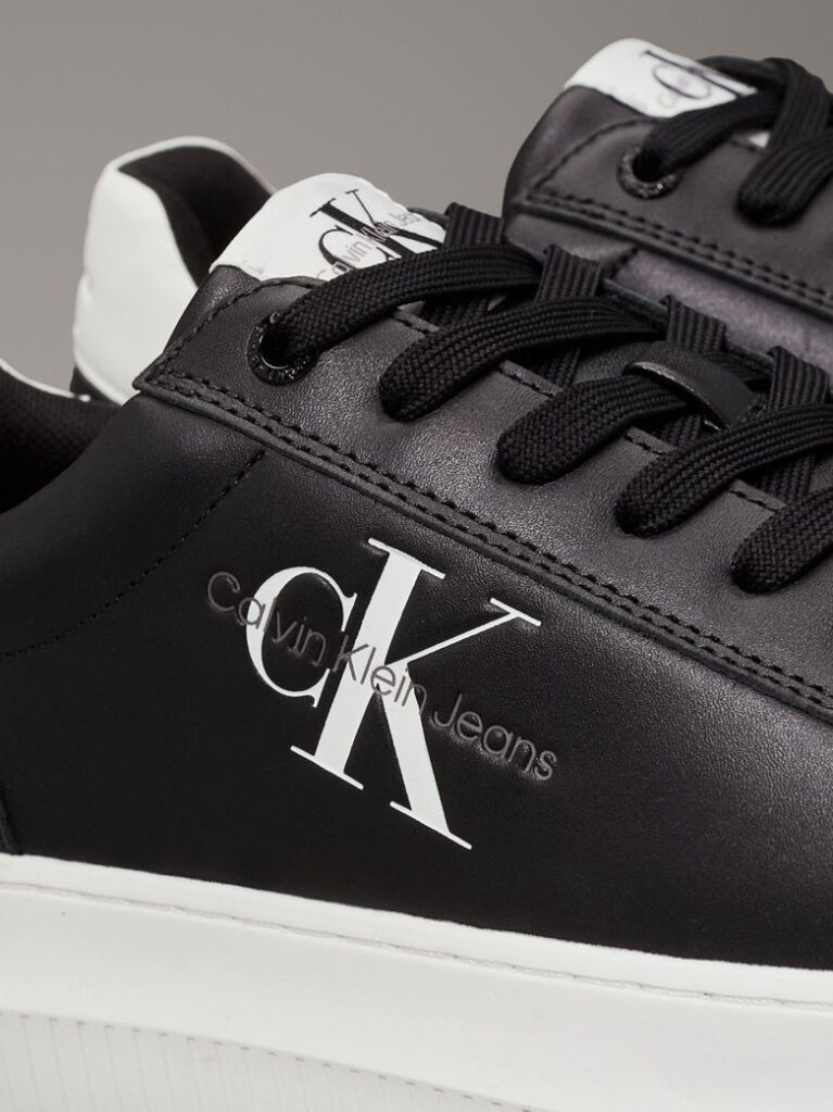 Μαύρο Δερμάτινα Chunky Sneakers  Άνδρας
