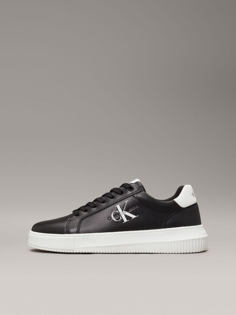 Μαύρο Δερμάτινα Chunky Sneakers  Άνδρας