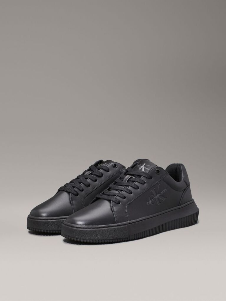 Μαύρο Δερμάτινα Chunky Sneakers  Άνδρας