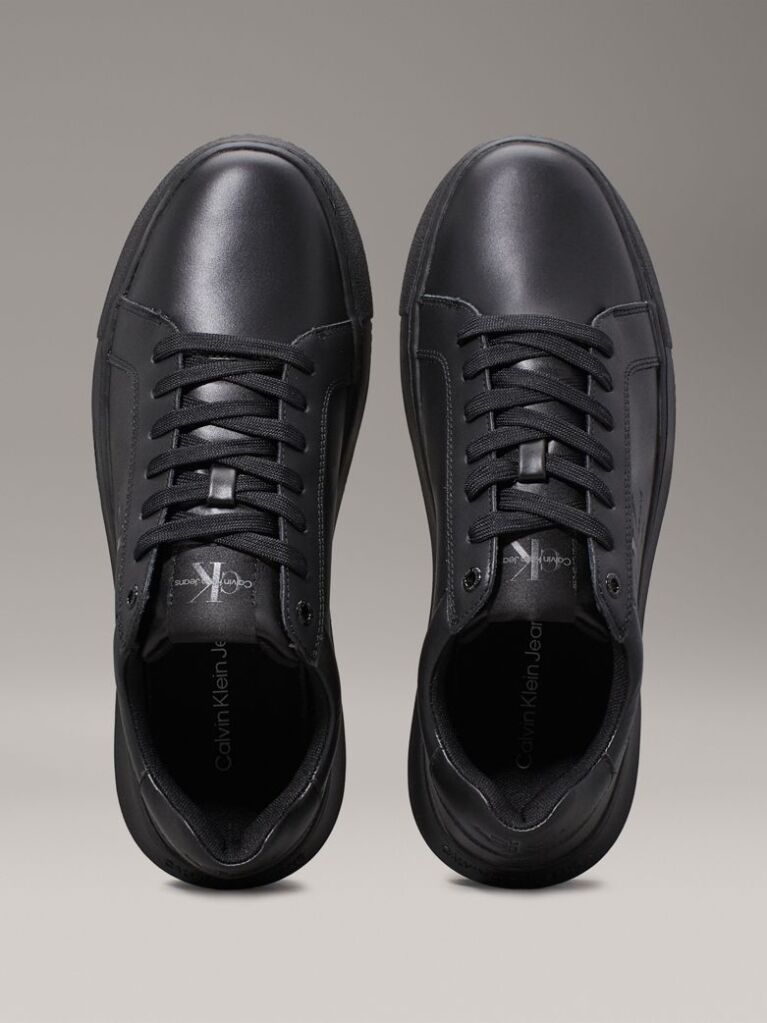 Μαύρο Δερμάτινα Chunky Sneakers  Άνδρας