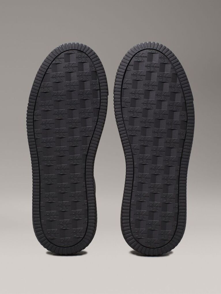 Μαύρο Δερμάτινα Chunky Sneakers  Άνδρας