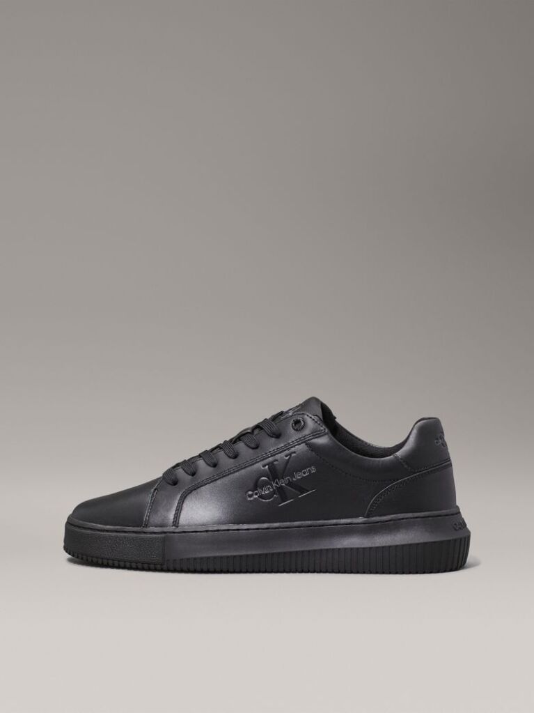 Μαύρο Δερμάτινα Chunky Sneakers  Άνδρας