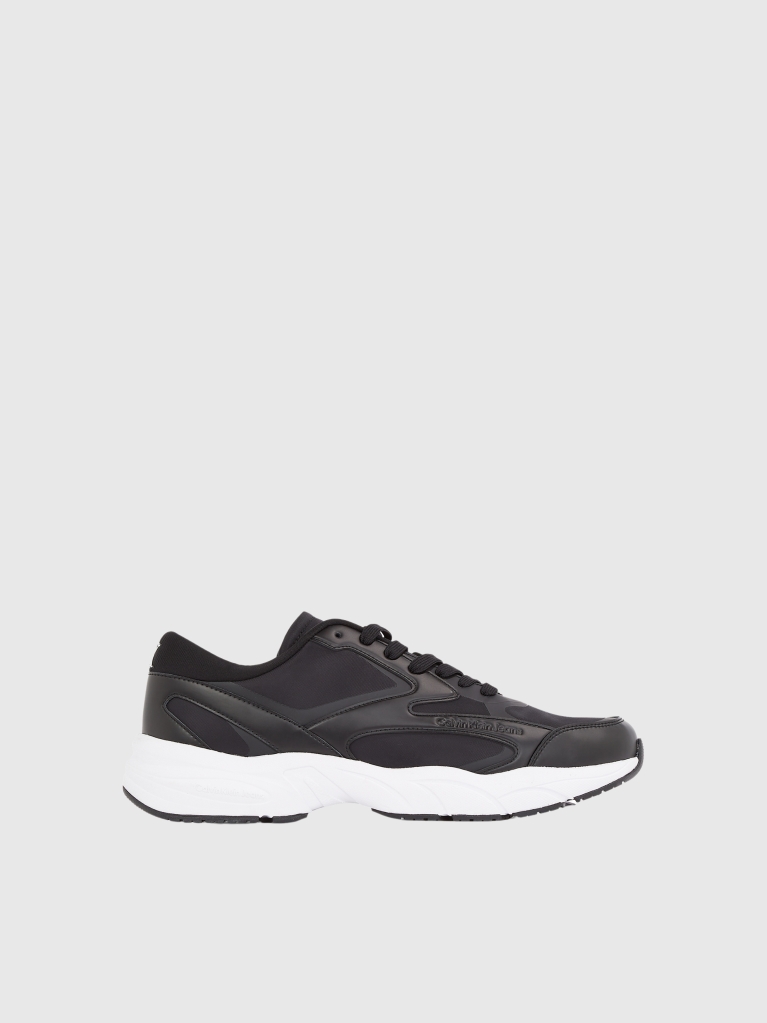 Black Retro Tennis Low Multilayer Trainers  Men