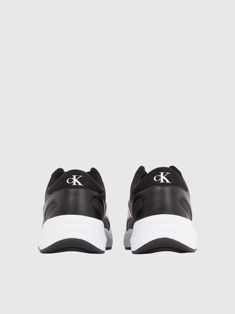 Black Retro Tennis Low Multilayer Trainers  Men