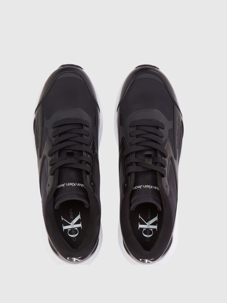 Black Retro Tennis Low Multilayer Trainers  Men