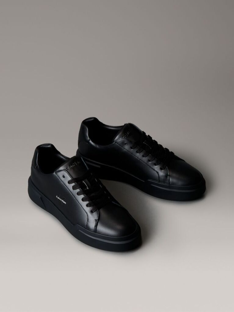 Μαύρο Δερμάτινα Sneakers NYC   Άνδρας