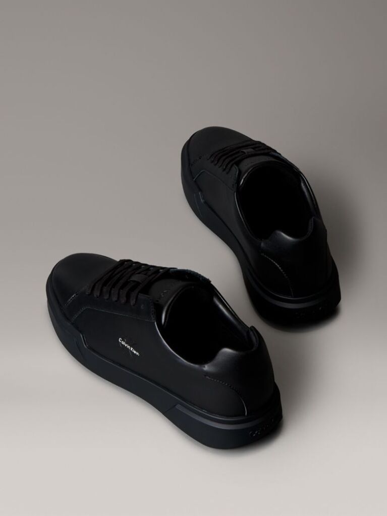 Μαύρο Δερμάτινα Sneakers NYC   Άνδρας