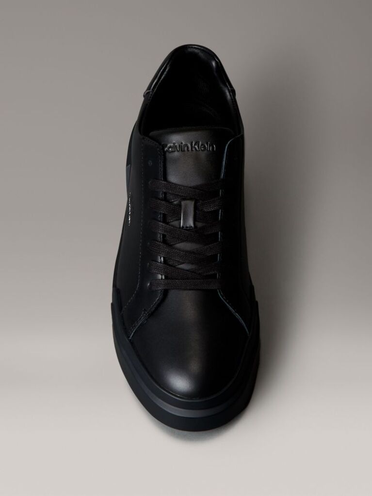 Μαύρο Δερμάτινα Sneakers NYC   Άνδρας