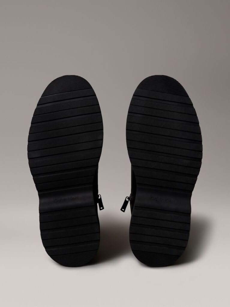 Black Leather Zip Lace-Up Boots  Men