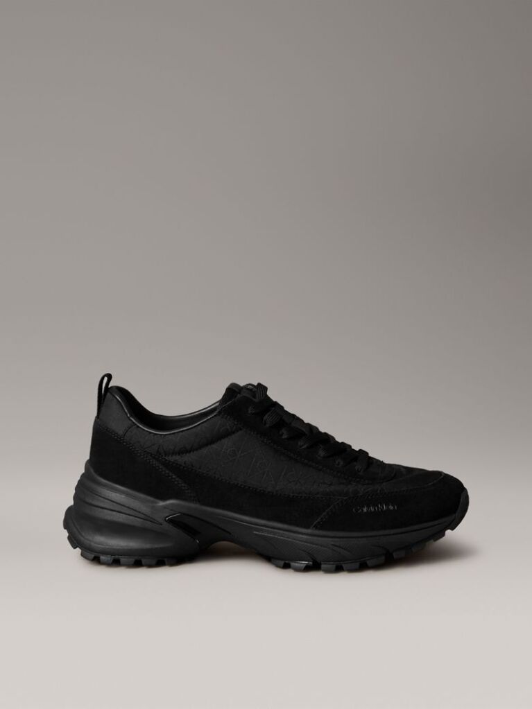 Μαύρο Σουέτ Sneakers Με Λογότυπο  Άνδρας