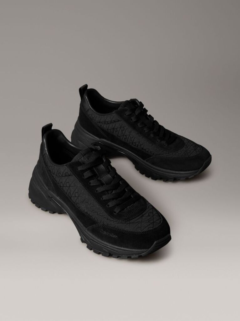 Μαύρο Σουέτ Sneakers Με Λογότυπο  Άνδρας
