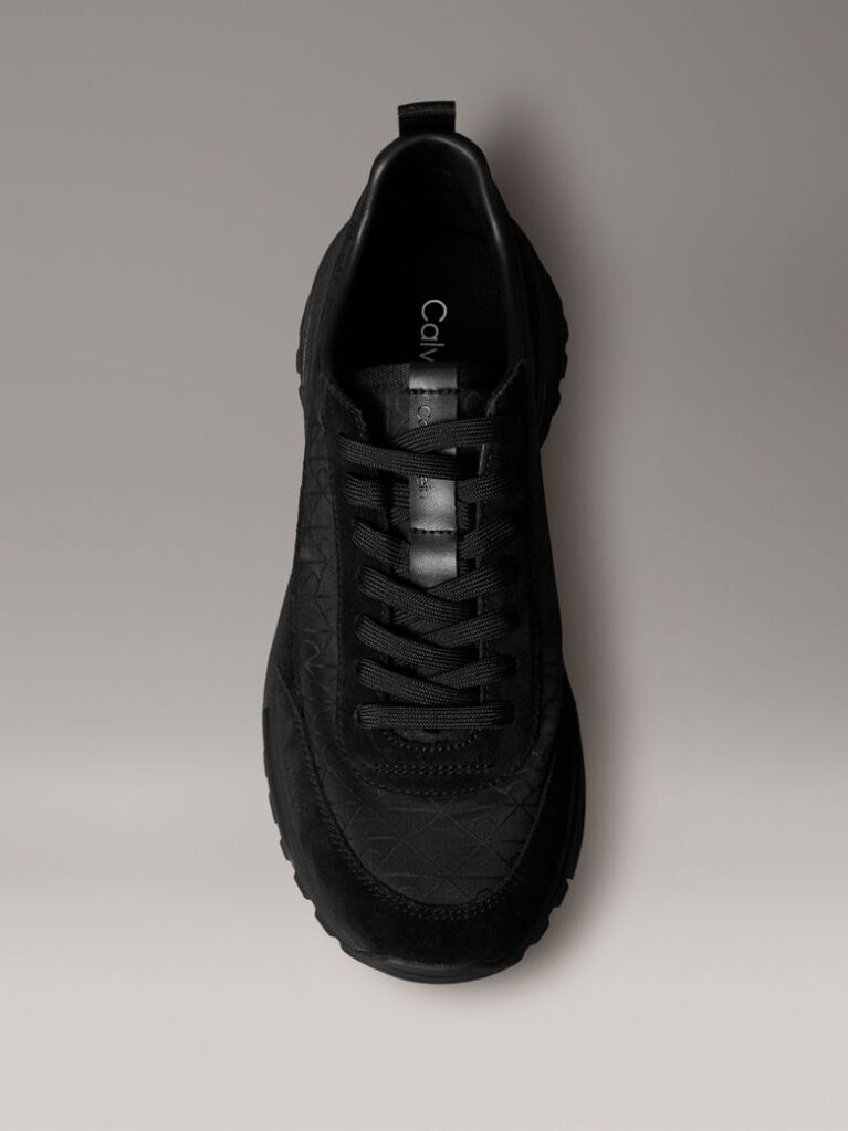Μαύρο Σουέτ Sneakers Με Λογότυπο  Άνδρας