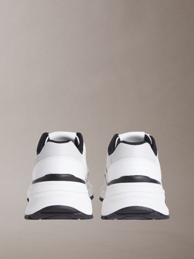 Λευκό Sneakers Από Δέρμα Και Αναπνεύσιμο Δίχτυ  Άνδρας
