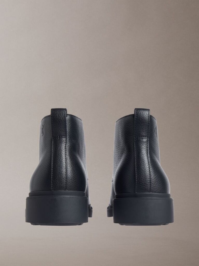 Black Leather Airfit® Lugged Desert Boots  Men