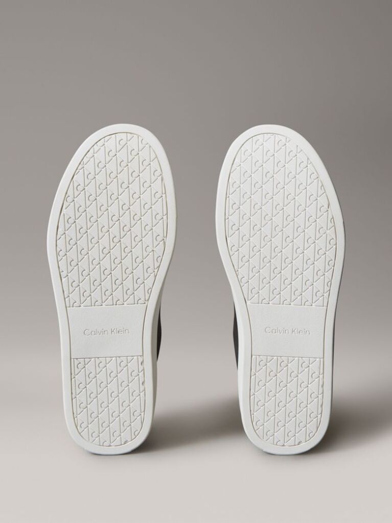 Black Leather Signature Logo Trainers  Men