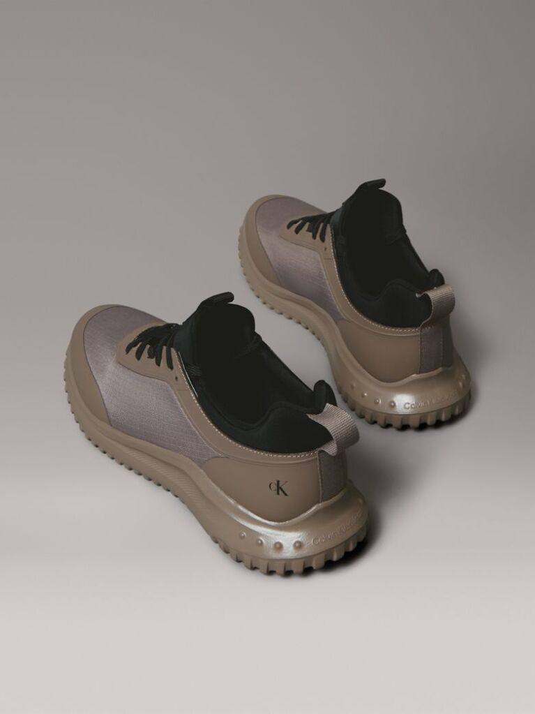 Multi Lace-Up Trainers With Mixed Textures  Men