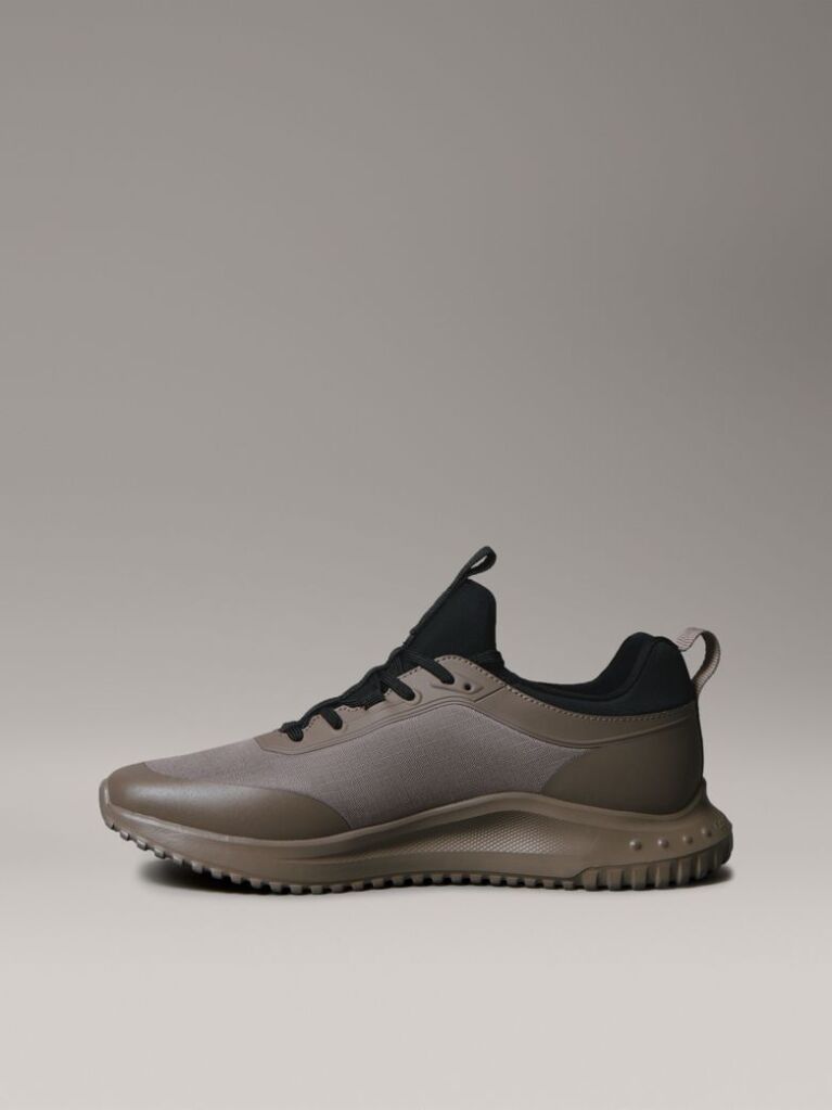 Multi Lace-Up Trainers With Mixed Textures  Men