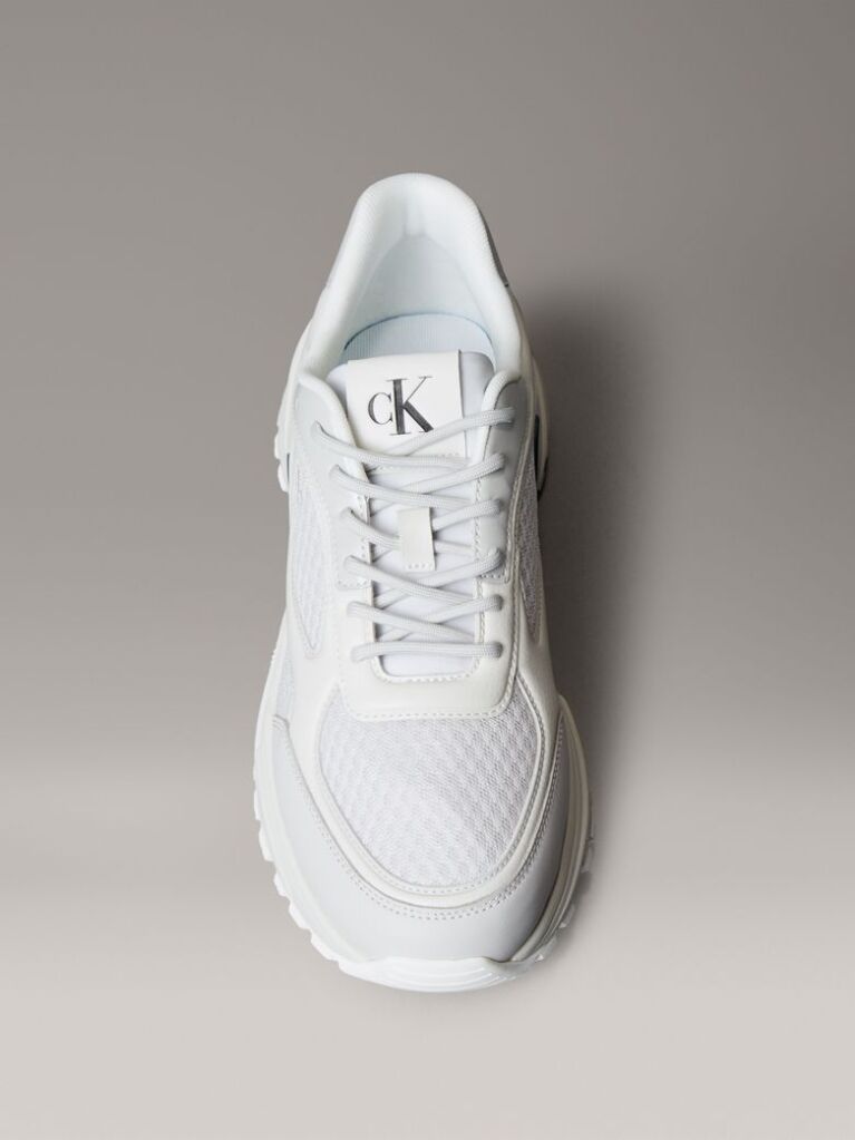 White Trailblazer — Mesh Mix Runner Trainers  Men
