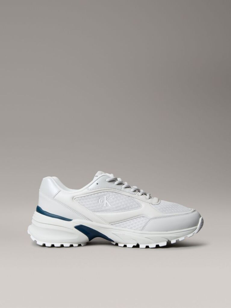 White Trailblazer — Mesh Mix Runner Trainers  Men