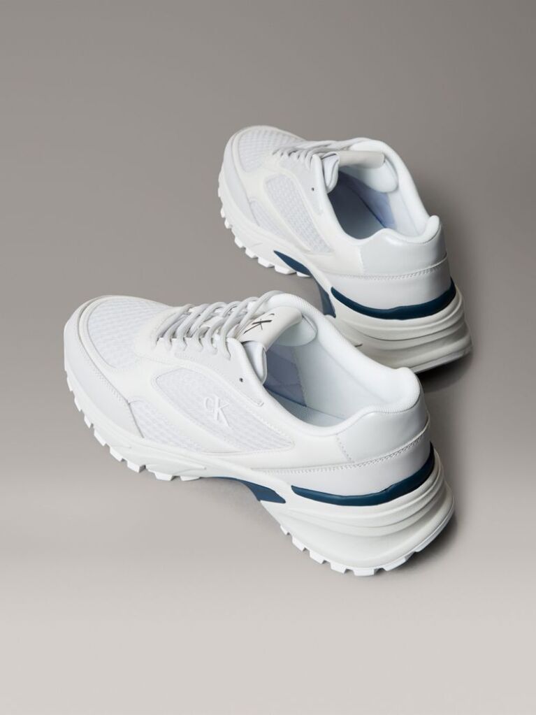 White Trailblazer — Mesh Mix Runner Trainers  Men