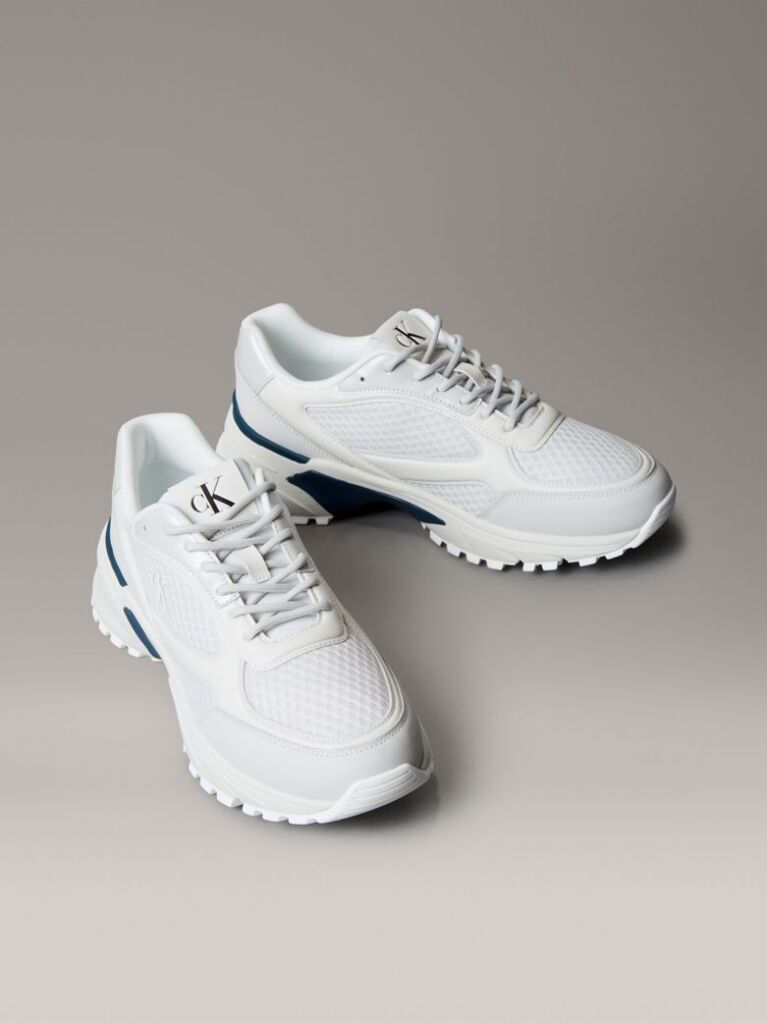 White Trailblazer — Mesh Mix Runner Trainers  Men