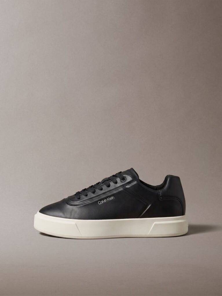 Black Premier - Leather Signature Trainers  Men