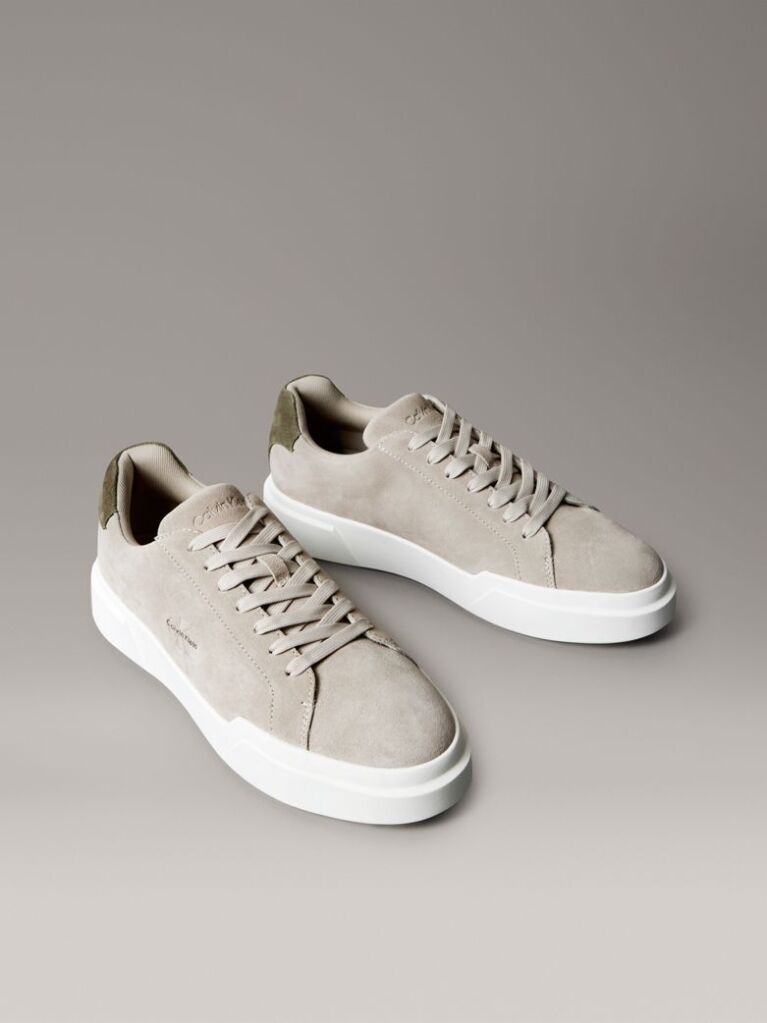 Beige CK Avenue - Suede Logo Trainers  Men