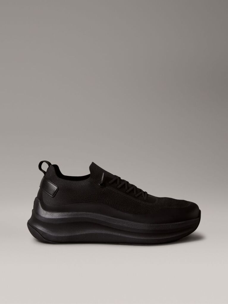 Black Mesh Chunky Runner Sock Trainers  Men