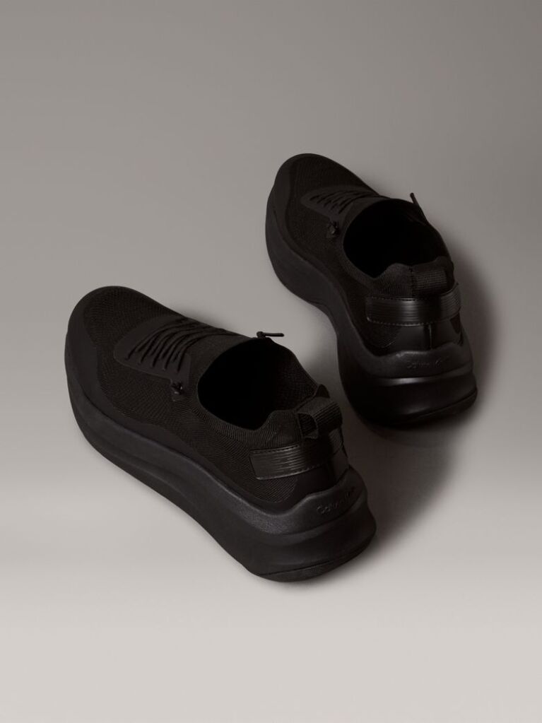 Black Mesh Chunky Runner Sock Trainers  Men