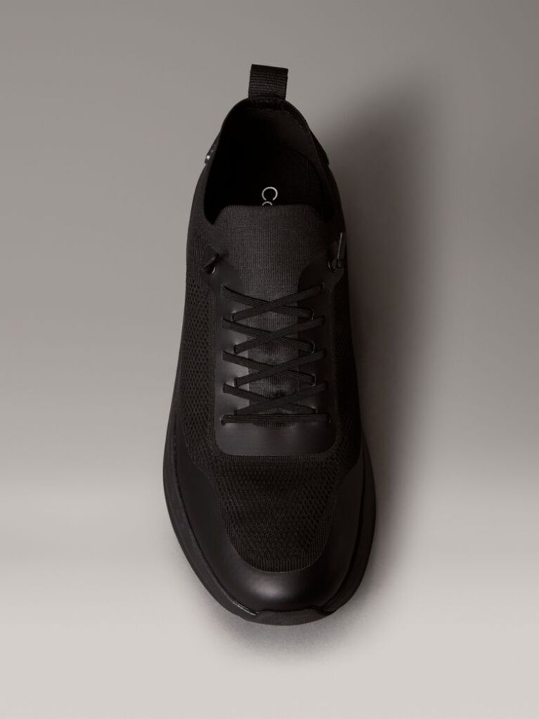 Black Mesh Chunky Runner Sock Trainers  Men